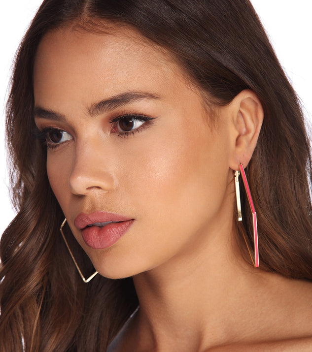 Neon Diamond Hoops