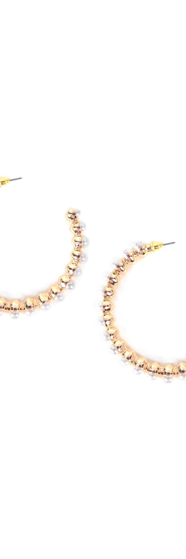 Pretty In Pearls Hoop Earrings for 2022 festival outfits, festival dress, outfits for raves, concert outfits, and/or club outfits