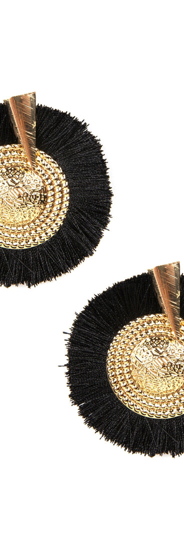 Full Fan Tassel Earrings for 2022 festival outfits, festival dress, outfits for raves, concert outfits, and/or club outfits