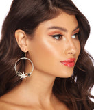 Rhinestone Starburst Hoop Earrings for 2022 festival outfits, festival dress, outfits for raves, concert outfits, and/or club outfits