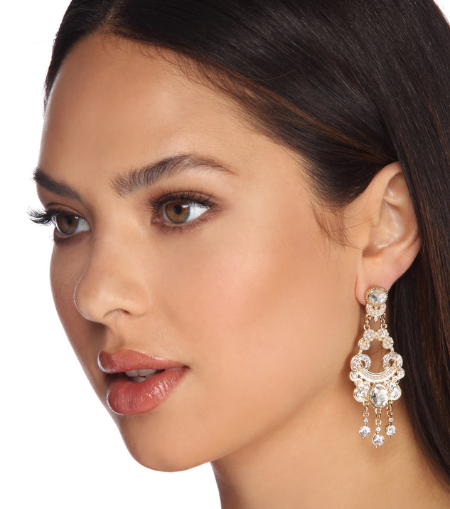 Chandelier Rhinestone Earrings for 2022 festival outfits, festival dress, outfits for raves, concert outfits, and/or club outfits
