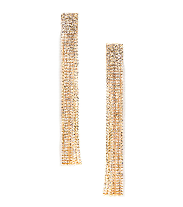 福袋 売れ残り Fringe Rhinestone Long Earrings Windsor | アクセサリー