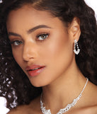 Scalloped Rhinestone Necklace & Earrings