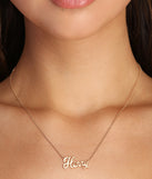 Henny Script Necklace for 2022 festival outfits, festival dress, outfits for raves, concert outfits, and/or club outfits
