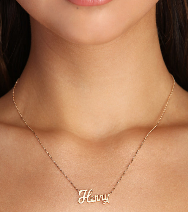Henny Script Necklace for 2022 festival outfits, festival dress, outfits for raves, concert outfits, and/or club outfits