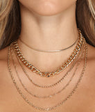 With Chain Gang Necklace Set as your homecoming jewelry or accessories, your 2023 Homecoming dress look will be fire!