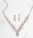 Rhinestone Teardrop Necklace And Dusters