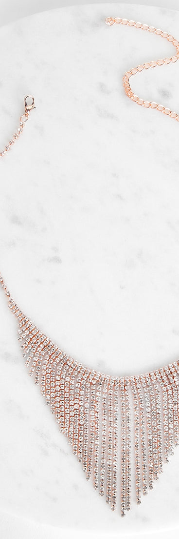 Rose Gold Fringe Necklace Set