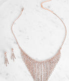 Rose Gold Fringe Necklace Set