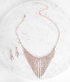 Rose Gold Fringe Necklace Set