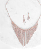 Rose Gold Fringe Necklace Set