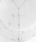 Long Tear Drop Cubic Zirconia Lariat