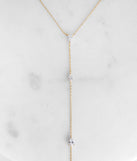 Long Tear Drop Cubic Zirconia Lariat