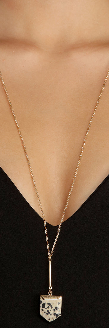 Long Dalmatian Stone Pendant