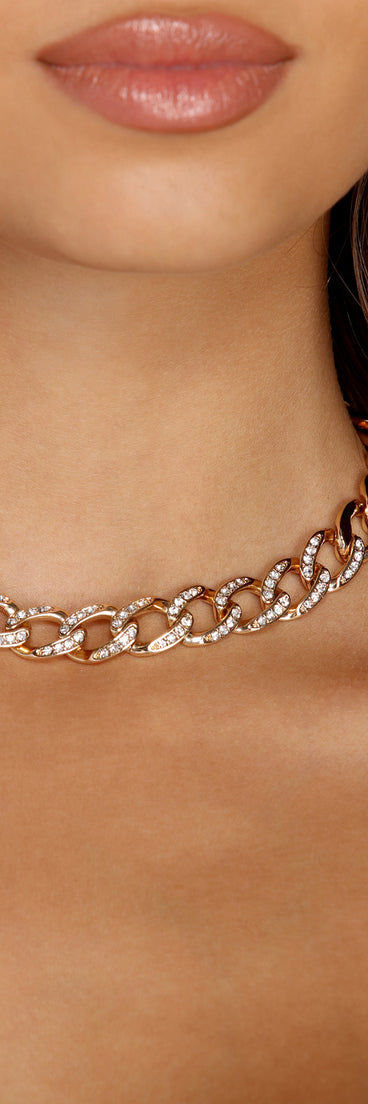 Rhinestone Chain Necklace for 2022 festival outfits, festival dress, outfits for raves, concert outfits, and/or club outfits