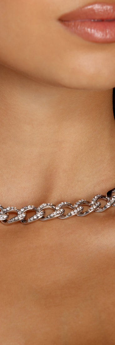 Rhinestone Chain Necklace for 2022 festival outfits, festival dress, outfits for raves, concert outfits, and/or club outfits