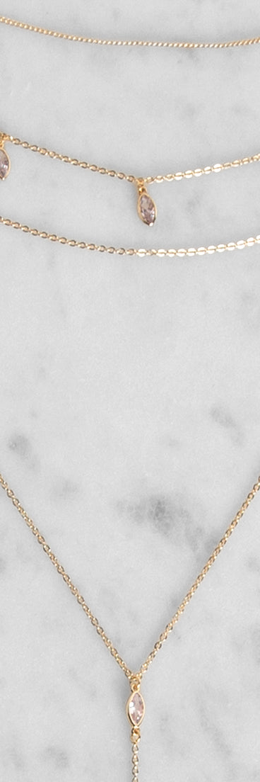 Dainty Stone Lariat Necklace