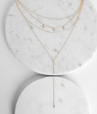 Dainty Stone Lariat Necklace