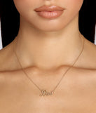 Script Brat Necklace for 2022 festival outfits, festival dress, outfits for raves, concert outfits, and/or club outfits
