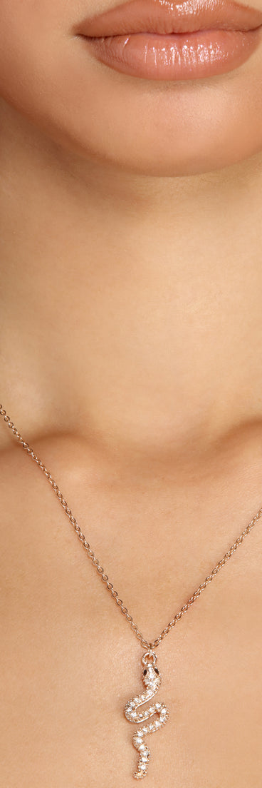 Sleek Snake Charm Necklace Set for 2022 festival outfits, festival dress, outfits for raves, concert outfits, and/or club outfits
