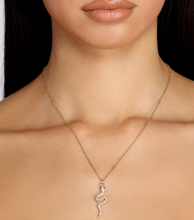 Sleek Snake Charm Necklace Set for 2022 festival outfits, festival dress, outfits for raves, concert outfits, and/or club outfits