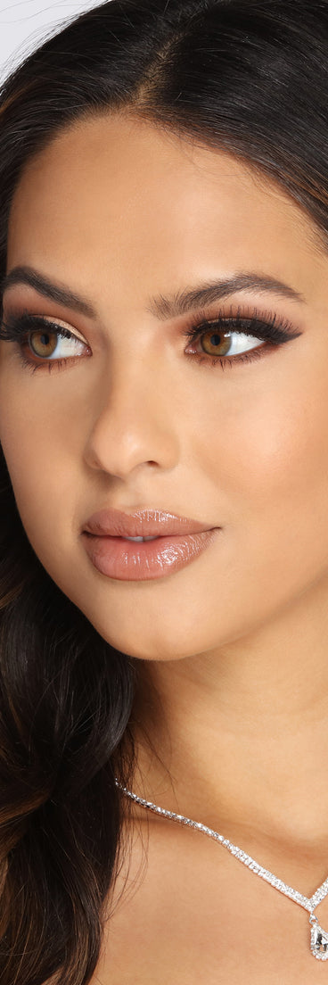 A Drop Of Glam Silver Earrings and Necklace Set from Windsor