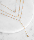 Dainty And Crinkled Lariat Necklace Set