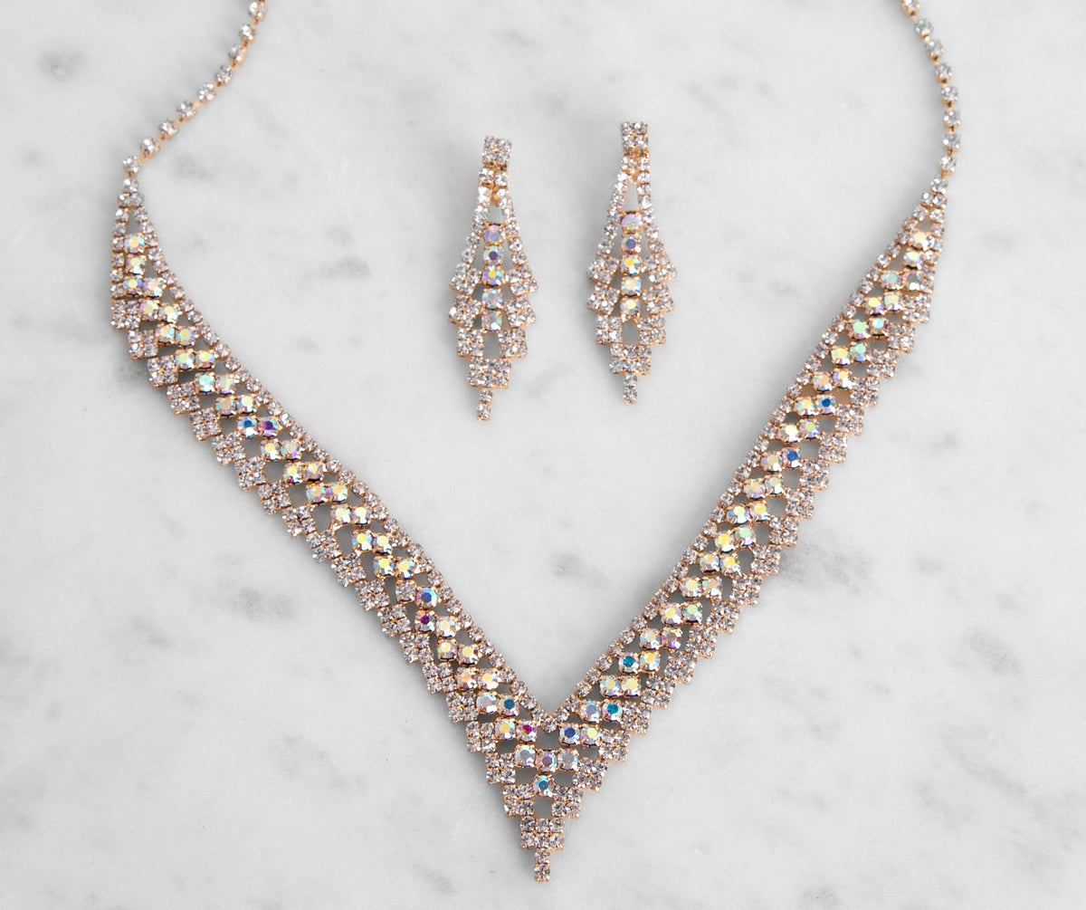 Glam And Glitz Necklace And Earring Set