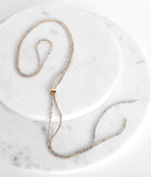 Iridescent Rhinestone Lariat Necklace