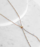 Iridescent Rhinestone Lariat Necklace
