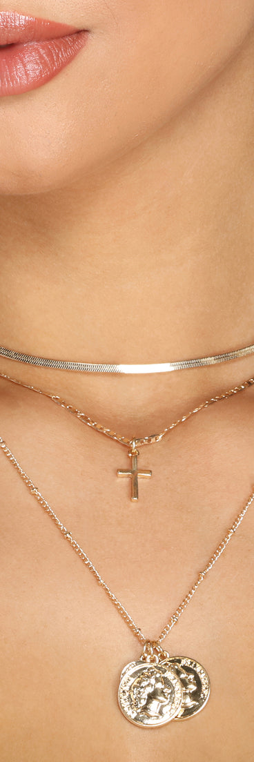 Hidden Treasures Necklace Set Of Three for 2022 festival outfits, festival dress, outfits for raves, concert outfits, and/or club outfits