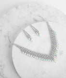 Marquise Rhinestone Necklace Set