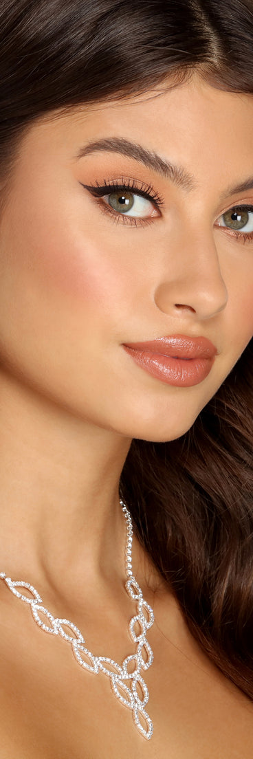 Rhinestone Leafy Necklace Set for 2022 festival outfits, festival dress, outfits for raves, concert outfits, and/or club outfits