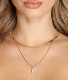 Rhinestone Cross Charm Pendant Necklace for 2022 festival outfits, festival dress, outfits for raves, concert outfits, and/or club outfits