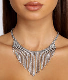 Dancing On My Own Rhinestone Fringe Necklace Set is a trendy pick to create 2023 festival outfits, festival dresses, outfits for concerts or raves, and complete your best party outfits!