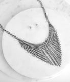 Dancing On My Own Rhinestone Fringe Necklace Set is a trendy pick to create 2023 festival outfits, festival dresses, outfits for concerts or raves, and complete your best party outfits!