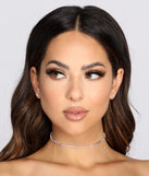 Iridescent Rhinestone Choker Set