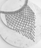 Fearlessly Fringed Rhinestone Statement Necklace is a trendy pick to create 2023 festival outfits, festival dresses, outfits for concerts or raves, and complete your best party outfits!