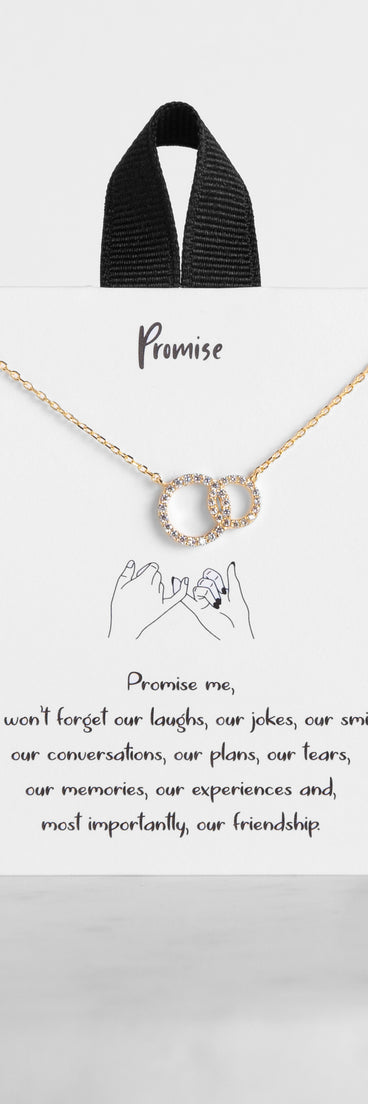Cubic Zirconia 18K Gold Dipped Promise Necklace