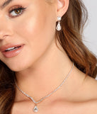 Drop Stone Dainty Rhinestone Necklace Set
