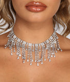 Boho Glam Rhinestone Fringe Choker Necklace
