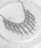 Boho Glam Rhinestone Fringe Choker Necklace