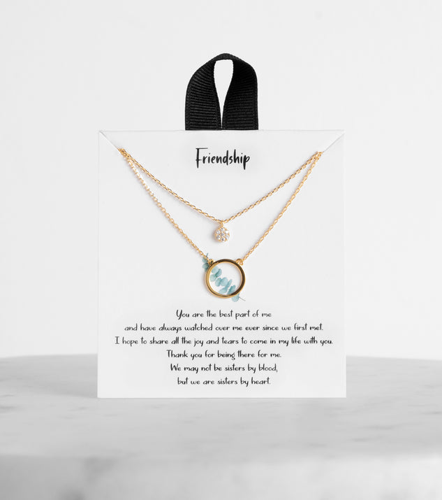 Cubic Zirconia 18K Gold Dipped Friendship Necklace for 2022 festival outfits, festival dress, outfits for raves, concert outfits, and/or club outfits