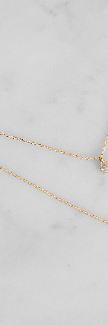Cubic Zirconia 18K Gold Dipped Friendship Necklace for 2022 festival outfits, festival dress, outfits for raves, concert outfits, and/or club outfits