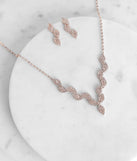 Leafy Lustre Rhinestone Necklace Set