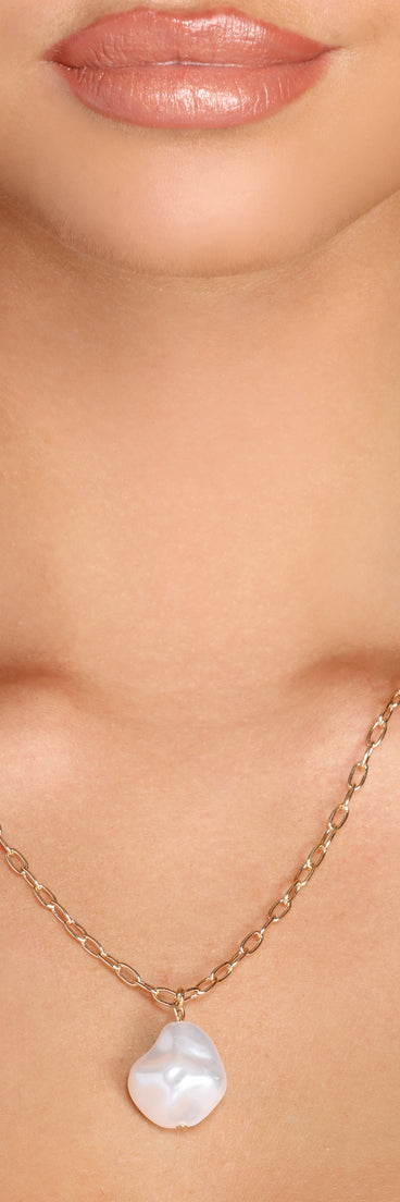 Pearl Pendant Chain Link Necklace for 2022 festival outfits, festival dress, outfits for raves, concert outfits, and/or club outfits