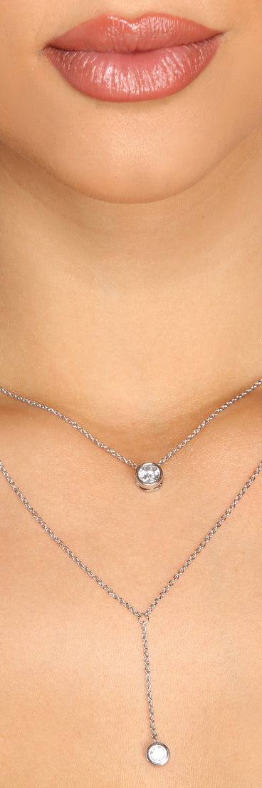 Cubic Zirconia Lariat Double Row Necklace is a trendy pick to create 2023 festival outfits, festival dresses, outfits for concerts or raves, and complete your best party outfits!