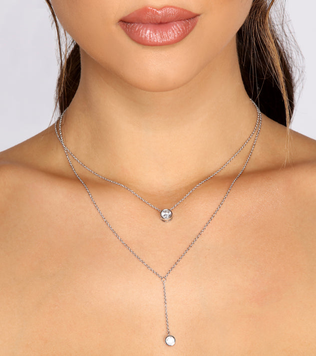Cubic Zirconia Lariat Double Row Necklace is a trendy pick to create 2023 festival outfits, festival dresses, outfits for concerts or raves, and complete your best party outfits!