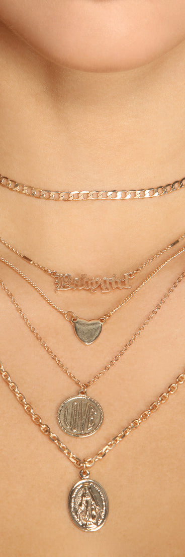 Babygirl Layered Necklace Set is a trendy pick to create 2023 festival outfits, festival dresses, outfits for concerts or raves, and complete your best party outfits!