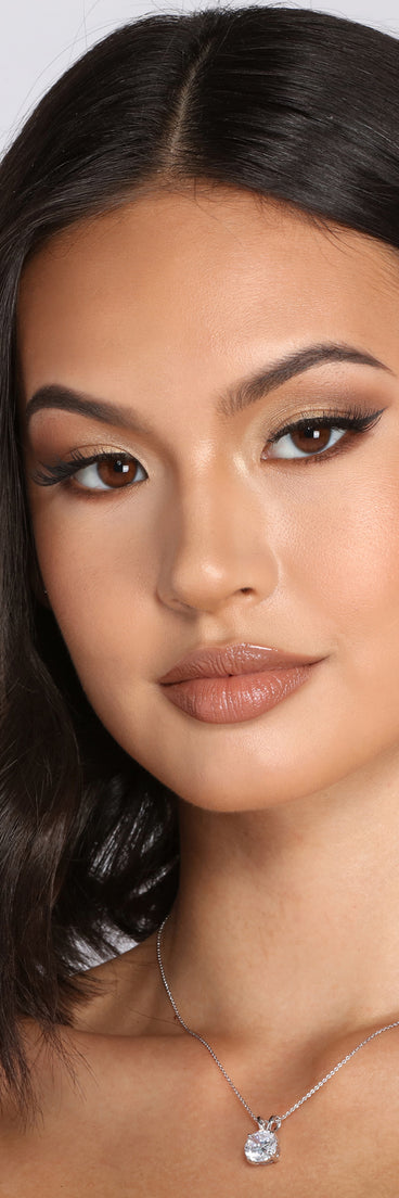 Cubic Zirconia Pendant Necklace And Studs Set for 2022 festival outfits, festival dress, outfits for raves, concert outfits, and/or club outfits